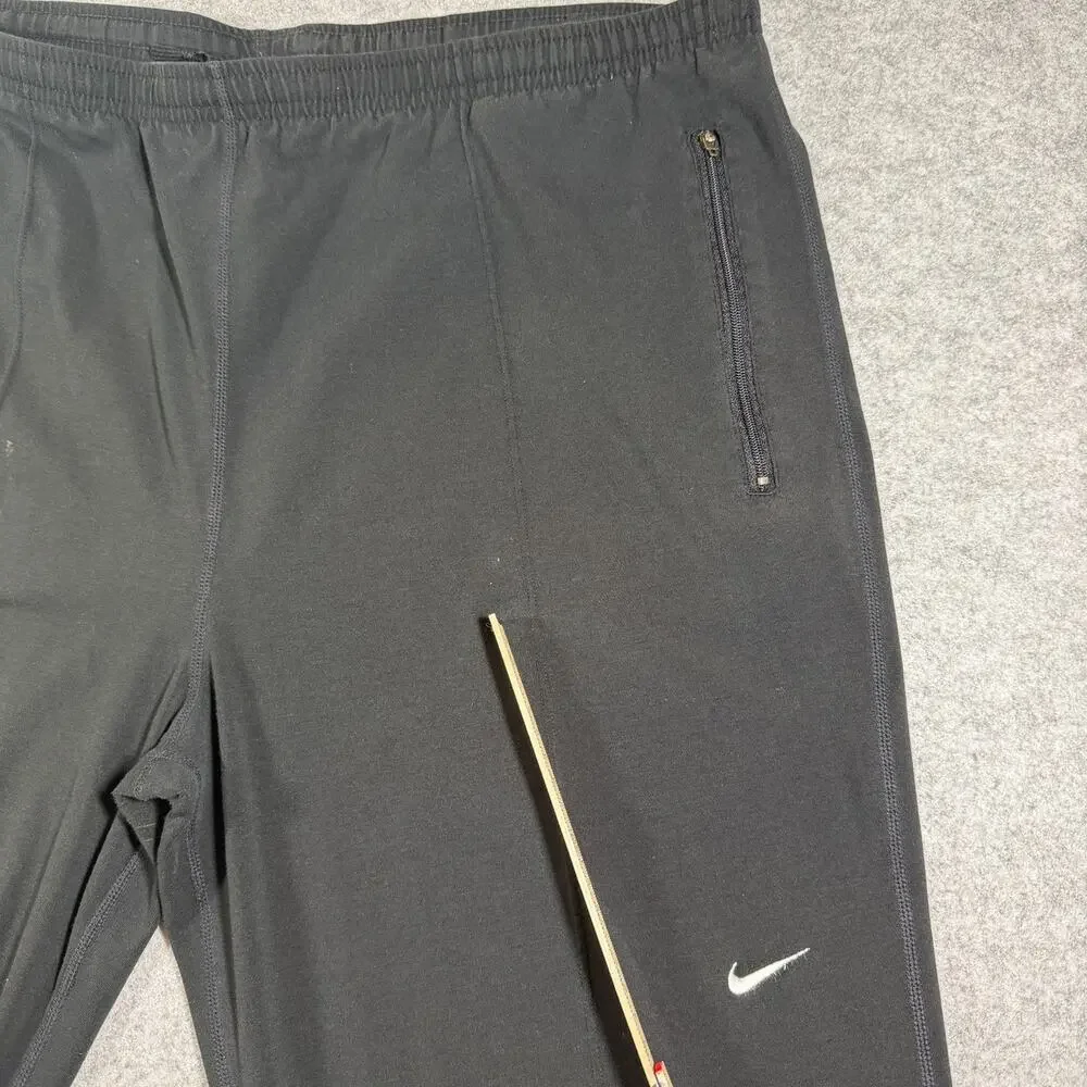 Nike Sweatpants Mens L Black Tapered Zip Pockets Drawstring Athletic Zip Ankles